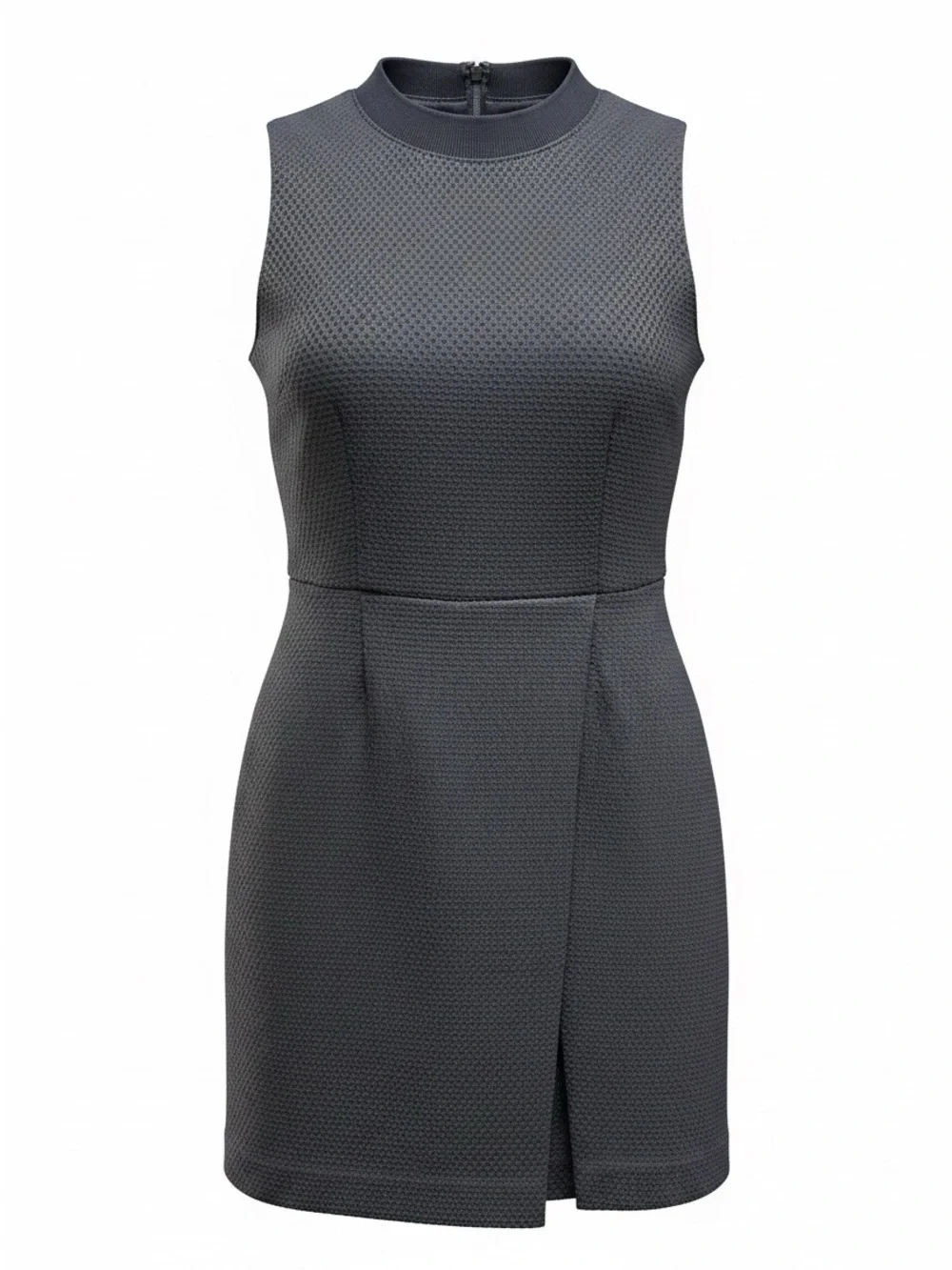 Tory Burch Sleeveless Textured Charcoal Mini Dress